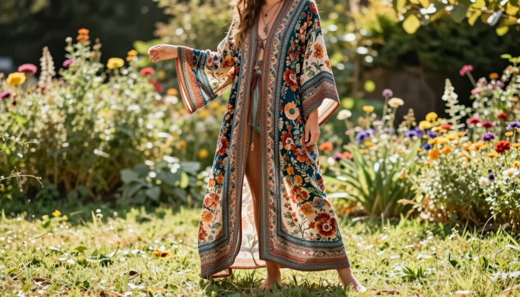 A-beautiful-hippie-inspired-long-robe-draping-gracefully-on-a-female-model-standing-in-a-sunlit-1024x585 Nos astuces pour adopter la robe longue bohème au quotidien