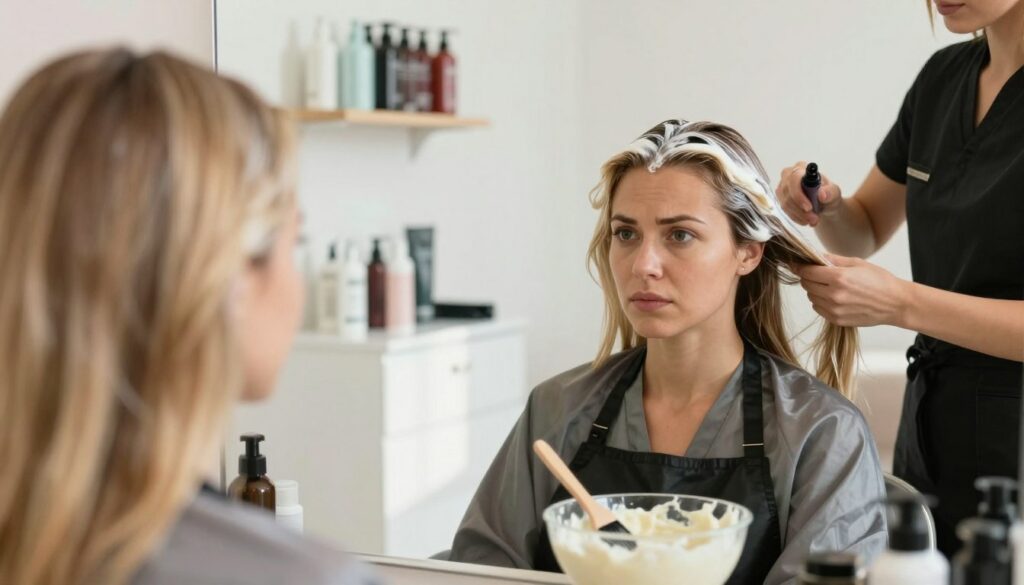 A-bright-and-airy-salon-setting-showcasing-a-woman-with-mid-length-blonde-hair-in-the-process--1024x585 Comment réussir votre décoloration cheveux facilement