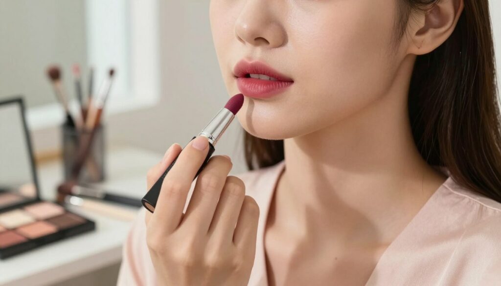 A-close-up-image-of-a-model-applying-the-blurred-lip-makeup-technique.-The-model-a-young-woman-1024x585 Comment réussir la tendance du "Blurred Lip" (lèvre floutée) qui fait le buzz cet été