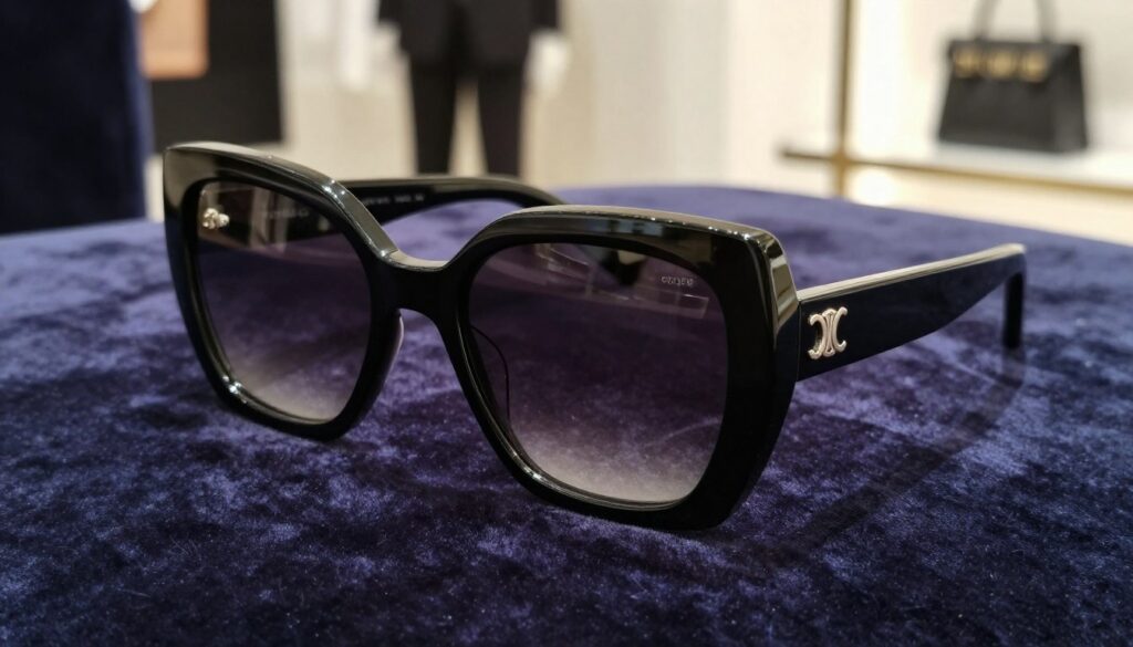 A-close-up-shot-of-oversized-Celine-sunglasses-resting-on-a-soft-luxurious-fabric-background--1024x585 Pour ou contre les lunettes de soleil oversize Celine ?