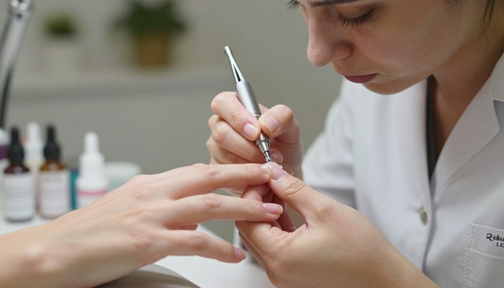 A-close-up-view-of-a-beautifully-manicured-hand-with-a-focus-on-a-fingernail-undergoing-a-1024x585 Guide complet pour une infiltration ongle réussie avec nous
