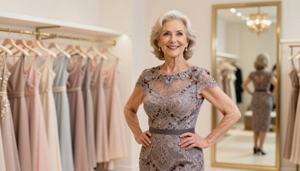 A-graceful-senior-woman-wearing-an-elegant-cocktail-dress-standing-confidently-in-a-well-lit--1024x585 Robe cérémonie femme 50 ans : guide et avis pour votre choix