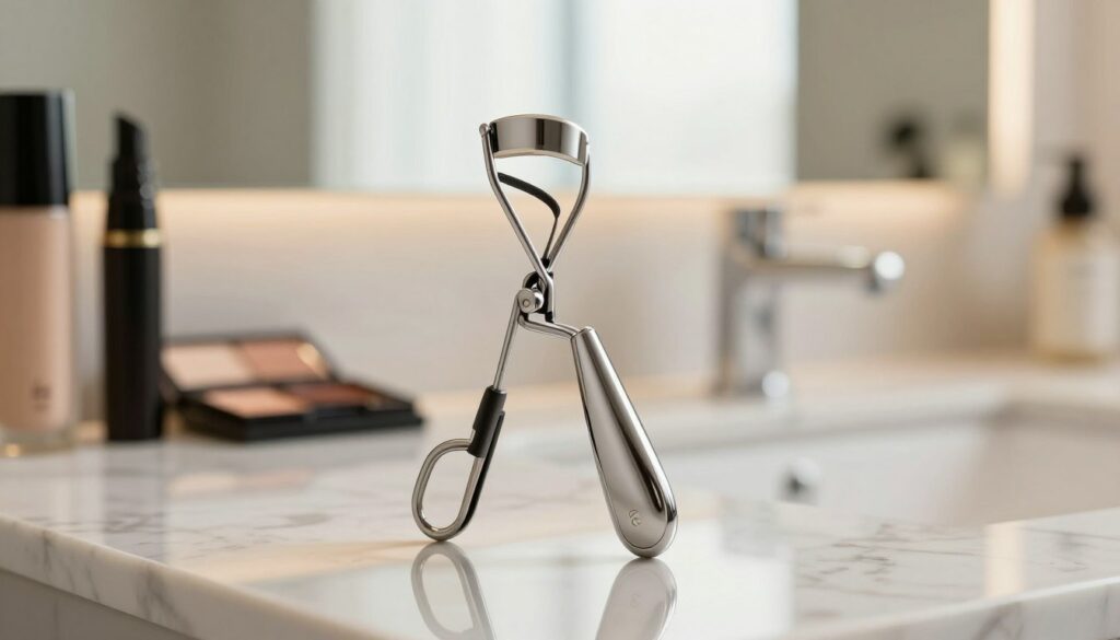A-sleek-modern-thermal-eyelash-curler-captured-in-a-well-lit-bathroom-setting.-In-the-1024x585 Découvrez comment utiliser un recourbe cils facilement