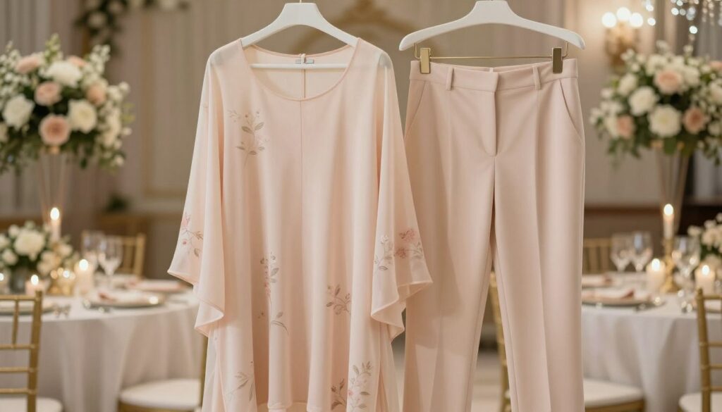 A-stylish-and-elegant-ensemble-for-a-wedding-ceremony-featuring-a-fluid-tunic-and-tailored-1024x585 Ensemble pantalon tunique fluide pour mariage : notre guide pratique