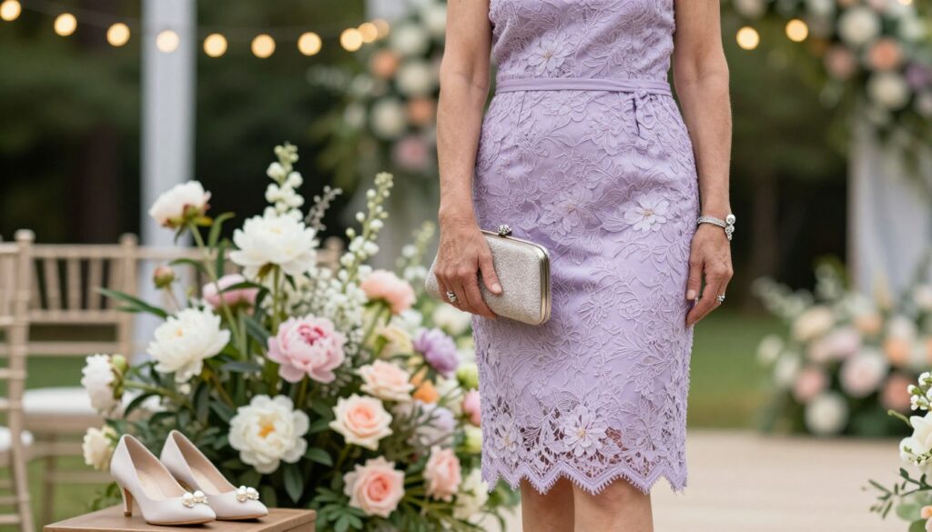 A-stylish-and-elegant-wedding-outfit-for-a-woman-in-her-50s-featuring-a-tasteful-knee-length-1024x585 Tenue mariage femme 50 ans : Découvrez nos coups de cœur