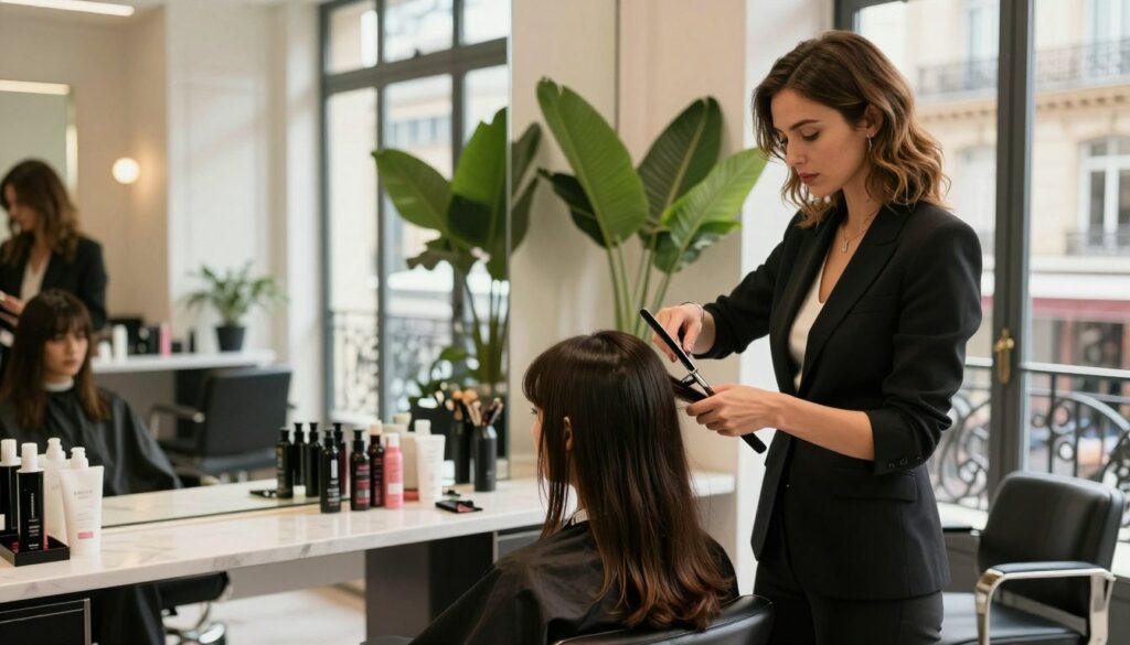 A-stylish-renowned-hairdresser-in-a-chic-Parisian-salon.-In-the-foreground-a-professional-1024x585 Trouvons ensemble le meilleur coiffeur Paris aujourd’hui