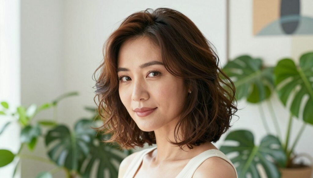 A-stylish-young-woman-in-her-40s-showcasing-a-chic-and-modern-haircut-that-exudes-elegance-and-1024x585 Coupe qui rajeunit à 40 ans : nos conseils pratiques
