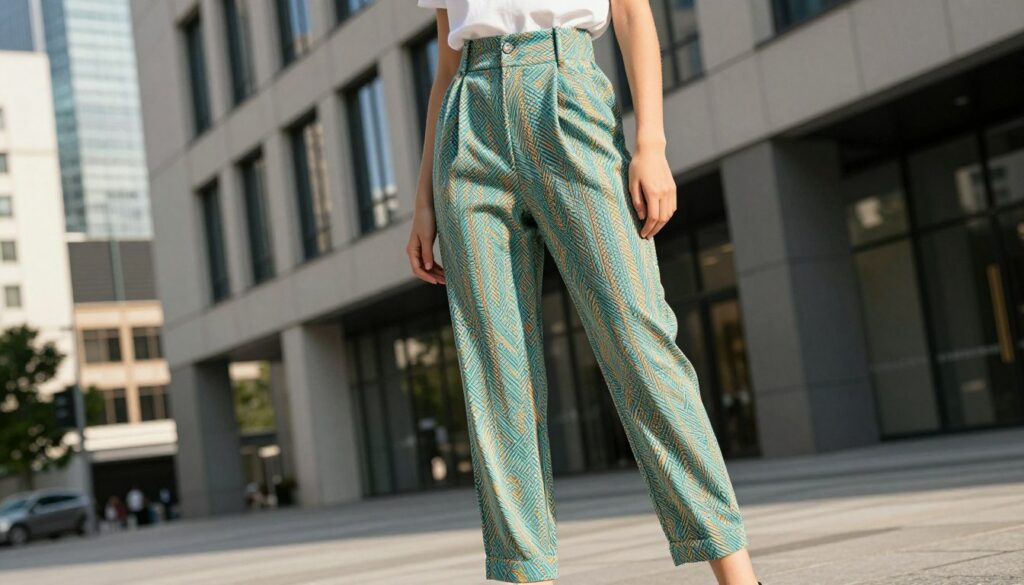 A-stylish-young-woman-is-standing-confidently-in-an-urban-setting-showcasing-a-pair-of-1024x585 Oubliez le jean blanc : Voici le pantalon ultra-léger que toutes les filles stylées portent en ce mo
