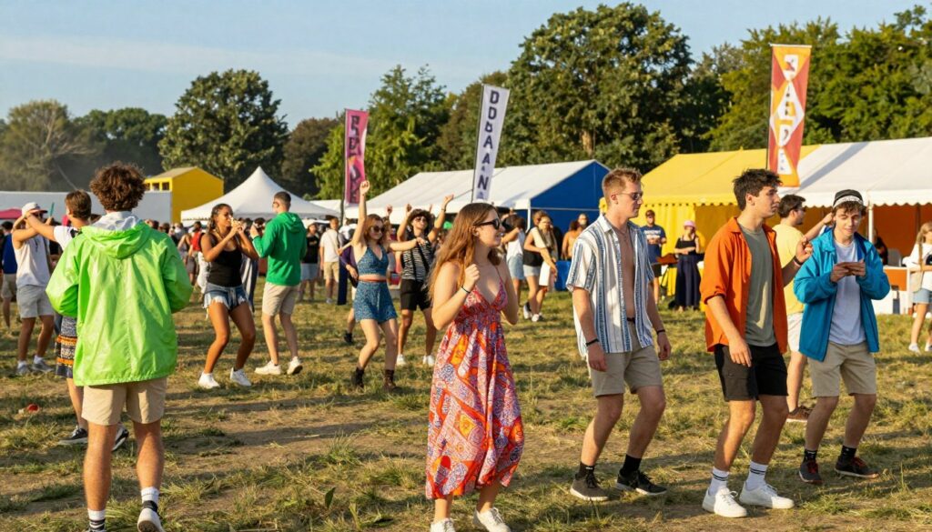 A-vibrant-outdoor-festival-scene-in-June-showcasing-diverse-festival-outfits-suitable-for-1024x585 Festival en juin : comment s'habiller ?