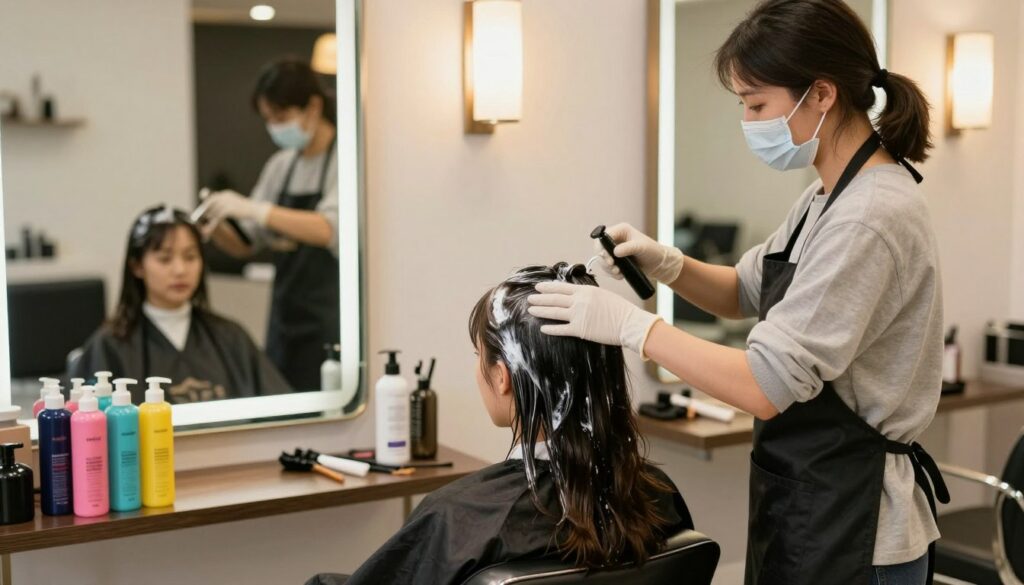A-well-lit-hair-salon-setting-featuring-a-professional-hairstylist-in-modest-casual-clothing-1024x585 Décoloration Cheveux: Expert Tips for Perfect Blonde Hair