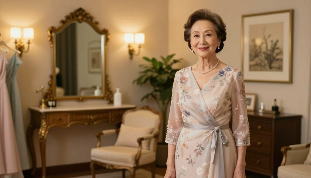 An-elegant-elderly-woman-approximately-70-years-old-dressed-in-a-stylish-yet-modest-evening-1024x585 Votre robe habillée pour femme 70 ans parfaite ici.