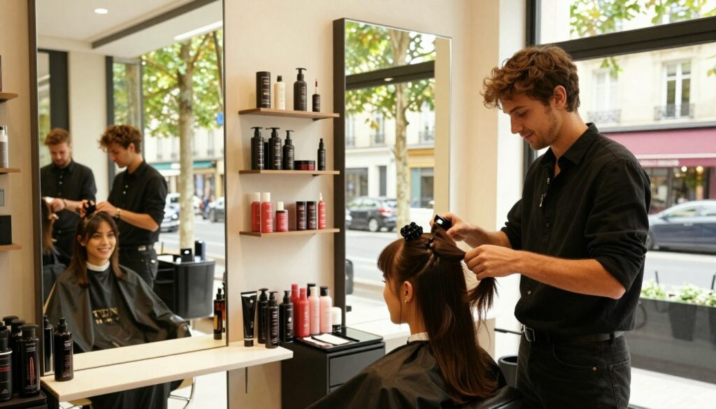 An-elegant-hair-salon-interior-in-Paris-featuring-a-chic-modern-design-with-large-windows-1024x585 Trouvons ensemble le meilleur coiffeur Paris aujourd’hui