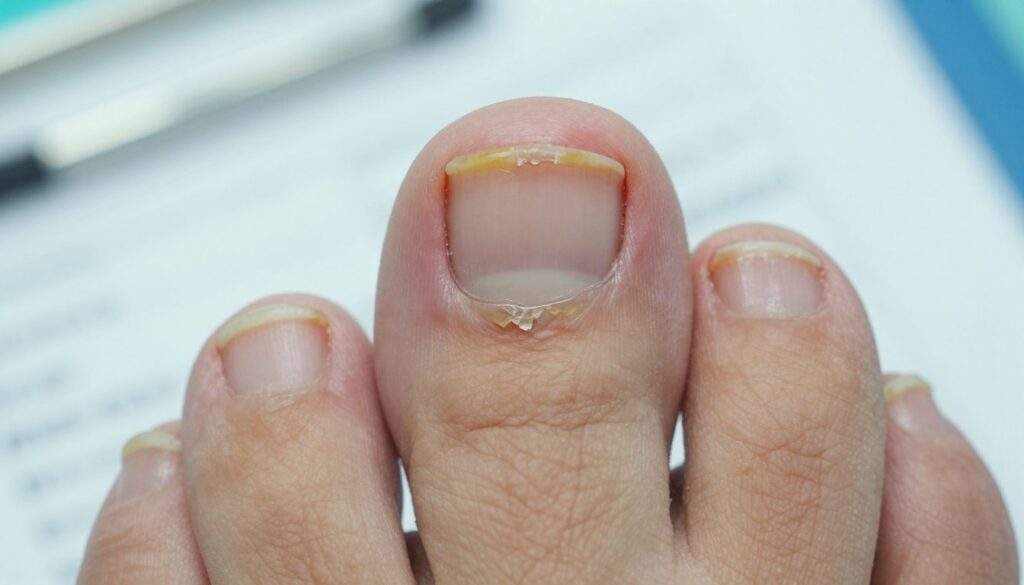 Close-up-of-a-human-foot-showing-symptoms-of-toenail-fungus-the-toenail-has-a-yellowish-1024x585 Votre guide pour soigner la mycose ongle pied facilement