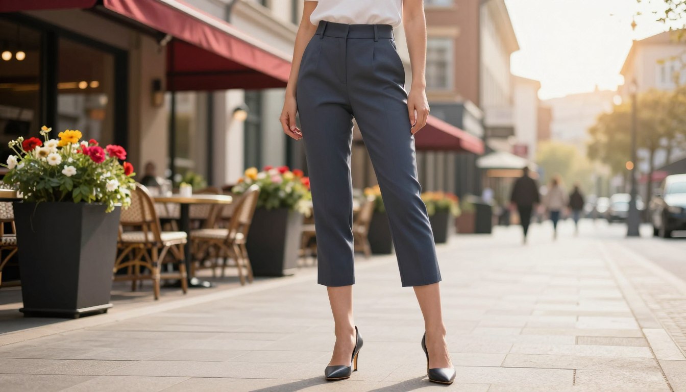 Comment porter le pantalon capri, sandales kitten heels tendance, look pantalon