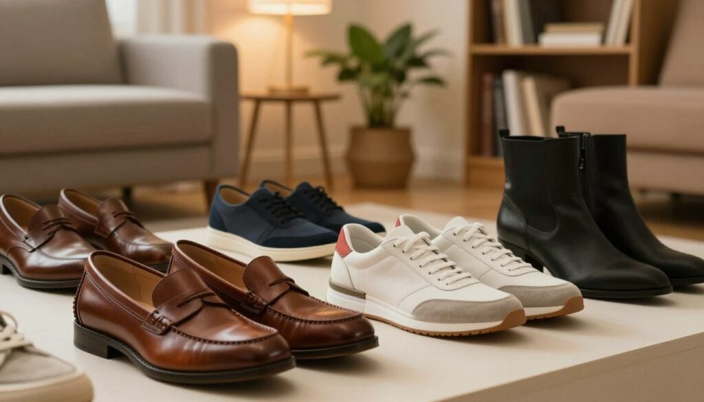 Elegant-display-of-stylish-age-appropriate-footwear-for-a-50-year-old-audience.-In-the-1024x585 Notre sélection de chaussures porter quand on a 50 ans