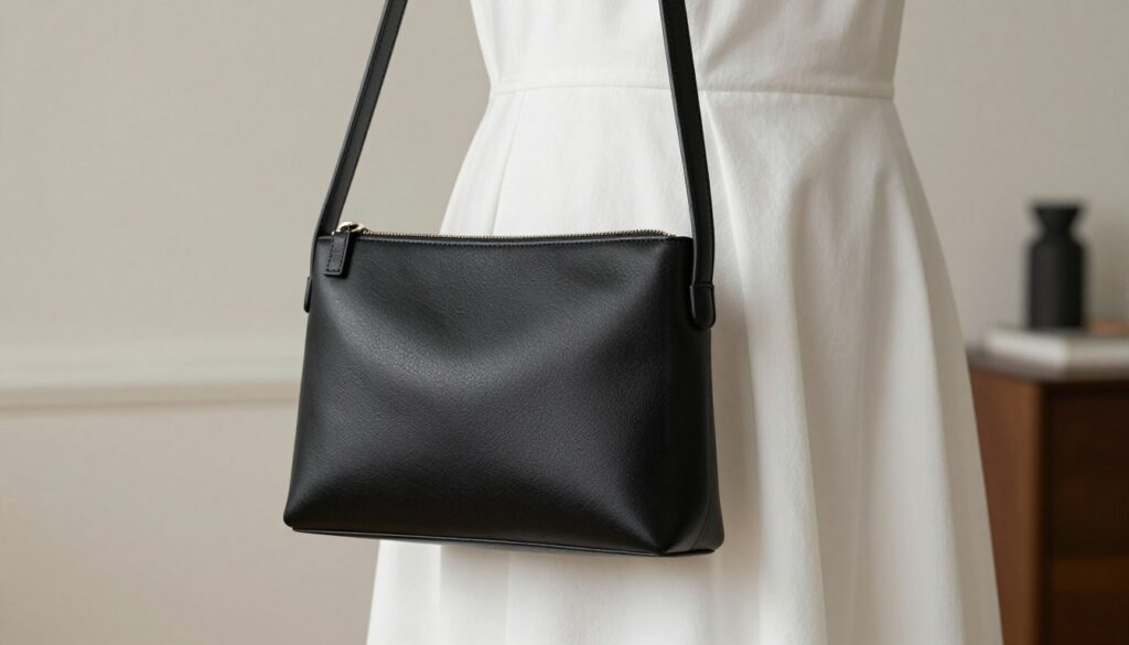 A-minimalist-black-leather-pochette-bag-is-prominently-displayed-in-the-foreground-1024x585 Quelle pochette porter avec une robe blanche ?
