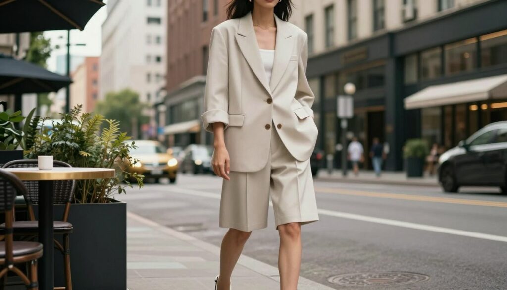 A-stylish-urban-fashion-scene-featuring-a-model-wearing-an-oversized-tailored-bermuda-short-1024x585 Bermuda : 5 idées de looks été 2026